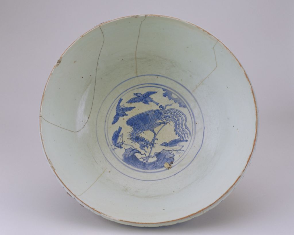 图片[3]-Blue and white phoenix flower bowl (water bowl)-China Archive